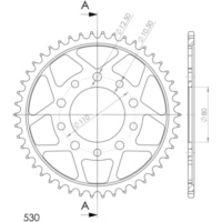 Steel-Rear Sprocket / Chain Wheel Supersprox 530/47t black