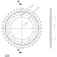 Stahl-Kettenrad Supersprox 525/39Z schwarz 10613-39