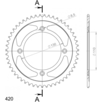 Steel-Rear Sprocket / Chain Wheel Supersprox 420/53t black