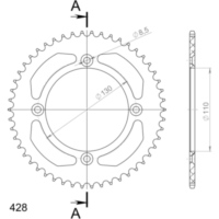 Alu-Rear Sprocket / Chain Wheel Supersprox 428/49t black