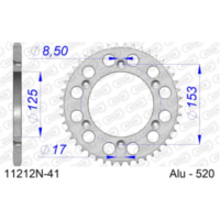 Alu-Kettenrad AFAM 520 - 48Z Gun Metal 11212+48