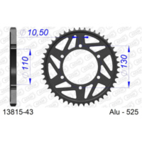 Alu Chain Wheel - Rear Sprocket AFAM 520 - 47t Gun Metal 1360447