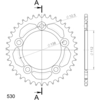 Alu-Rear Sprocket / Chain Wheel Supersprox 530/39t black