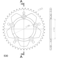 Alu-Rear Sprocket / Chain Wheel Supersprox 530/45t black 11508AK45