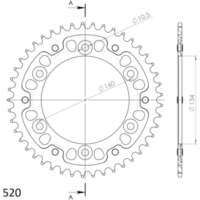 Stealth-Kettenrad Supersprox 520/46Z schwarz 11618K46