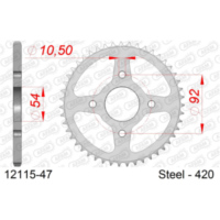 Stahl-Kettenrad AFAM 420 - 38Z Silber 1210038