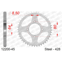 Stahl-Kettenrad AFAM 420 - 30Z Silber 1210130