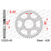 Stahl-Kettenrad AFAM 420 - 48Z Silber 1210148