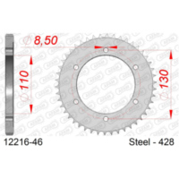 Stahl-Kettenrad AFAM 428 - 37Z Silber 1220337