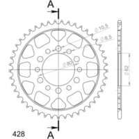 Stahl-Kettenrad Supersprox 428/42Z schwarz 12208-42