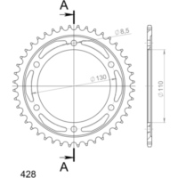 Steel-Rear Sprocket / Chain Wheel Supersprox 428/56t black