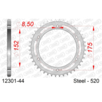 Stahl-Kettenrad AFAM 428 - 46Z Silber 1221646