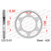 Stahl-Kettenrad AFAM 520 - 45Z Silber 1230045