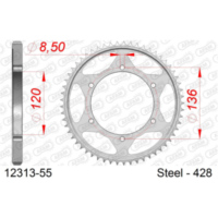 Steel Chain Wheel - Rear Sprocket AFAM 520 - 46t SILVER 1230046