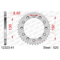 Steel Chain Wheel - Rear Sprocket AFAM 530 - 39t SILVER 1230339