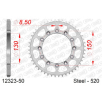 Steel Chain Wheel - Rear Sprocket AFAM 520 - 48t SILVER 1230548