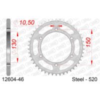 Stahl-Kettenrad AFAM 520 - 47Z Silber 1250547