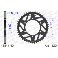 Alu-Kettenrad AFAM 520 - 39Z Gun Metal 1340739