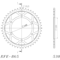 Steel-Rear Sprocket / Chain Wheel Supersprox 530/47t black 12601-47