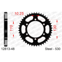 Steel Chain Wheel - Rear Sprocket AFAM 530 - 40t BLACK 1280140