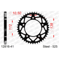 Steel Chain Wheel - Rear Sprocket AFAM 530 - 43t BLACK 1281343