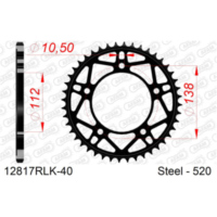 Steel Chain Wheel - Rear Sprocket AFAM 530 - 48t BLACK 1281348