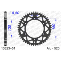Steel Chain Wheel - Rear Sprocket AFAM 525 - 41t BLACK 1281641