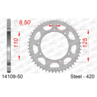 Alu Chain Wheel - Rear Sprocket AFAM 525 - 43t Gun Metal 1381543