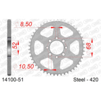 Alu-Kettenrad AFAM 520 - 47Z Gun Metal 1381447