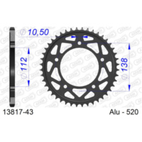 Alu Chain Wheel - Rear Sprocket AFAM 530 - 46t Gun Metal 1381346