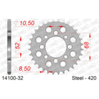 Alu Chain Wheel - Rear Sprocket AFAM 530 - 48t Gun Metal 1381348