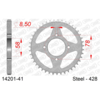 Alu-Kettenrad AFAM 520 - 43Z Gun Metal 1381743