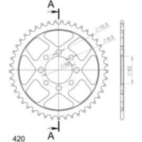 Steel-Rear Sprocket / Chain Wheel Supersprox 420/47t black 14100-47