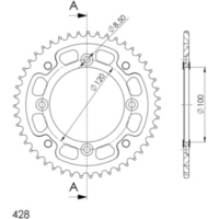 Stealth-Rear Sprocket / Chain Wheel Supersprox 428/44t black