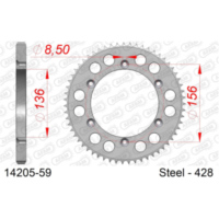 Stahl-Kettenrad AFAM 428 - 53Z Silber 1420053