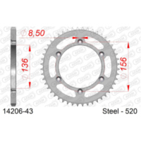 Stahl-Kettenrad AFAM 428 - 42Z Silber 1420142