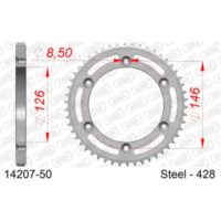 Stahl-Kettenrad AFAM 520 - 41Z Silber 1420341