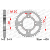 Stahl-Kettenrad AFAM 520 - 47Z Silber 1420347