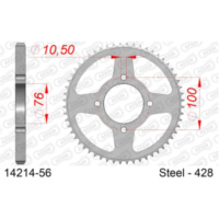 Steel Chain Wheel - Rear Sprocket AFAM 520 - 48t SILVER 1420348