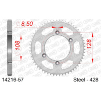 Steel Chain Wheel - Rear Sprocket AFAM 520 - 51t SILVER 1420351