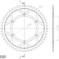 Steel-Rear Sprocket / Chain Wheel Supersprox 520/50t black 14206-50