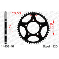 Stahl-Kettenrad AFAM 428 - 56Z Silber 1421456