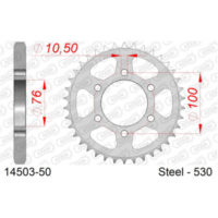 Steel Chain Wheel - Rear Sprocket AFAM 530 - 33t SILVER 1440033