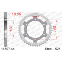 Steel Chain Wheel - Rear Sprocket AFAM 530 - 45t SILVER 1440045