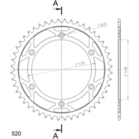 Steel-Rear Sprocket / Chain Wheel Supersprox 520/50t black 14501-50