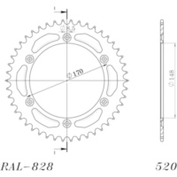 Alu-Rear Sprocket / Chain Wheel Supersprox 520/42t black 14501AK42