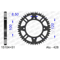 Stahl-Kettenrad AFAM 530 - 47Z Silber 1460147