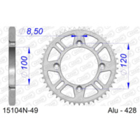 Steel Chain Wheel - Rear Sprocket AFAM 525 - 43t BLACK 1460443