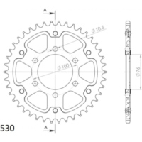 Stealth-Rear Sprocket / Chain Wheel Supersprox 530/36t black