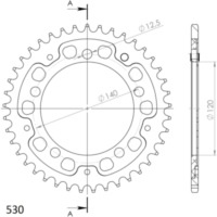 Stealth-Kettenrad Supersprox 530/40Z gold 14911S40